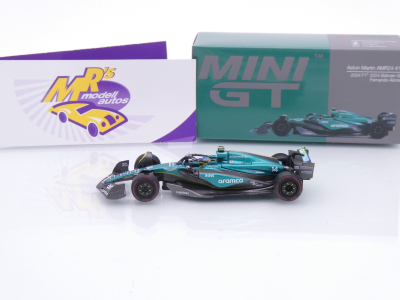 Preview: TSM Mini GT MGT00999-L # Aston Martin AMR24 F1 Bahrain GP 2024 " Fernando Alonso " 1:64