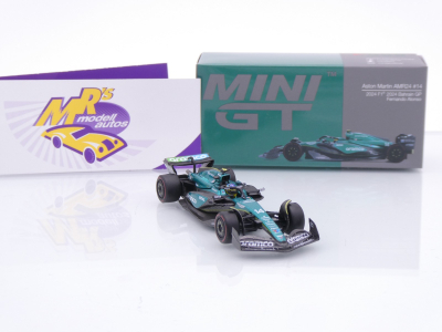 Preview: TSM Mini GT MGT00999-L # Aston Martin AMR24 F1 Bahrain GP 2024 " Fernando Alonso " 1:64