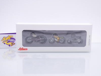 Preview: Schuco 07299 # 3er Set Motorräder Kreidler Florett / Vespa / Simson S51 1:43