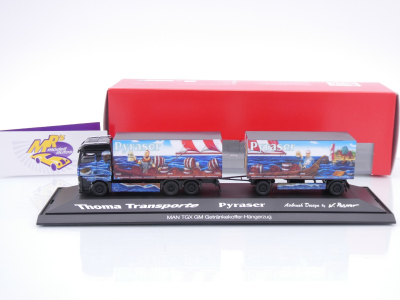 Preview: Herpa 122337 # MAN TGX GM Getränkekoffer-HZ " Thoma Transporte / Pyraser " 1:87 PC-Box