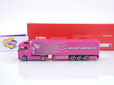 Preview: Herpa 319836 # Volvo FH GL Kühlkoffer-Sattelzug " Transwhite Pink Panther " 1:87