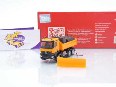 Herpa 320061 # Mercedes-Benz Arcos 18M Dreiseitenkipper-LKW " Schneepflug " 1:87