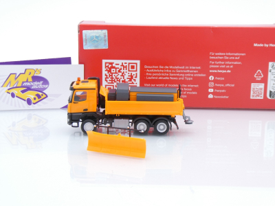 Preview: Herpa 320061 # Mercedes-Benz Arcos 18M Dreiseitenkipper-LKW " Schneepflug " 1:87