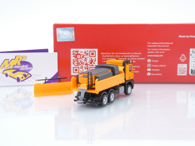 Preview: Herpa 320061 # Mercedes-Benz Arcos 18M Dreiseitenkipper-LKW " Schneepflug " 1:87