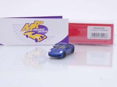 Herpa 430418-002 # Porsche 911 991 Carrera 4S " Saphirblaumetallic " 1:87