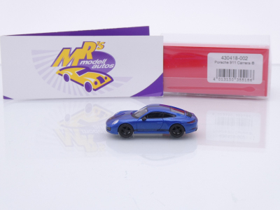 Preview: Herpa 430418-002 # Porsche 911 991 Carrera 4S " Saphirblaumetallic " 1:87