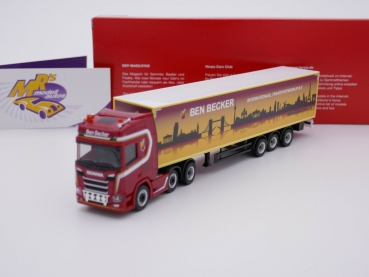 Herpa 314091 # Scania CR 20 HD Koffersattelzug " Ben Becker Transports " 1:87