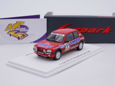 Spark S9456 # Peugeot 205 GTI Nr.132 Rallye Monte Carlo 1986 " Damart " 1:43