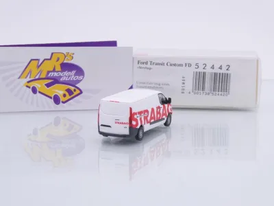 Preview: Busch 52442 # Ford Transit Custom Flachdach Lieferwagen " Strabag " 1:87