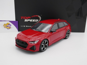 Top Speed TS0327 # Audi RS 6 Avant Baujahr 2020 " Tango Red " 1:18
