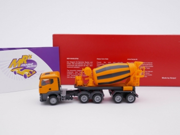 Preview: Herpa 314640 # MAN TGS TN 6x4 Betonmischer-Sattelzug in " orange " 1:87