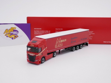 Herpa 314121 # Iveco S-Way SZ Gardinenplanen-Sattelzug " Mäuler Spedition " 1:87
