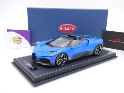 MR Collection BUG015C # Bugatti W16 Mistral Cabrio Baujahr 2023 " Bugattiblau " 1:18