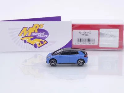 Preview: Herpa 421126-002 # Volkswagen VW ID.3 Baujahr 2020 " Solid Ocean Blue " 1:87