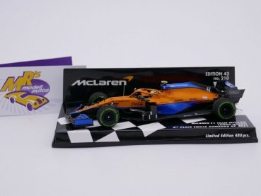 Preview: Minichamps 537214504 # McLaren F1 MCL35M Nr.4 3rd. Romagna GP 2021 " Lando Norris " 1:43