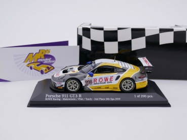 Preview: Minichamps 410196088 # Porsche 911 GT3 R (991.2) 2nd 24H Spa 2019 " ROWE " 1:43