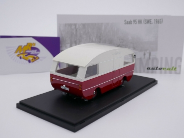 Preview: Auto Cult 09016 # Saab 95 HK Wohnmobil Baujahr 1965 " rot-cremeweiß " 1:43