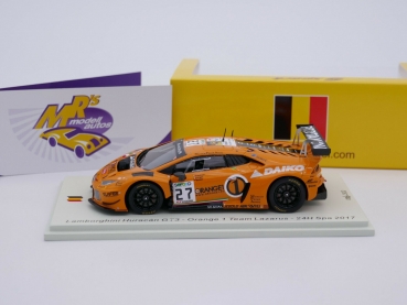 Preview: Spark SB298 # Lamborghini Huracan GT3 24h Spa 2017 " Lazarus Orange 1 " 1:43