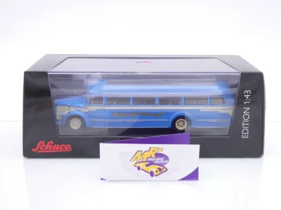 Schuco 02748 # Mercedes Benz O 6600 Reisebus in blau " Wanderfreunde " mit Fahrerfigur 1:43
