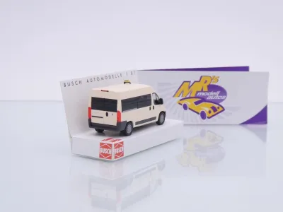 Preview: Busch 54651 # Fiat Ducato Bus Baujahr 2014 beige " Taxi Deutschland " 1:87