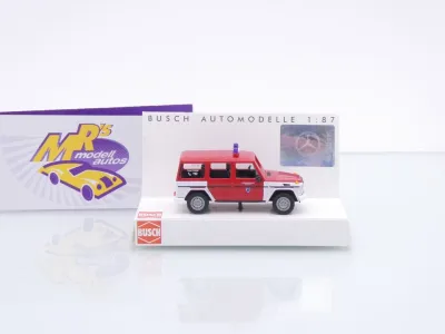 Preview: Busch 51412 # Mercedes-Benz G-Klasse Einsatzwagen " Feuerwehr Düsseldorf " 1:87
