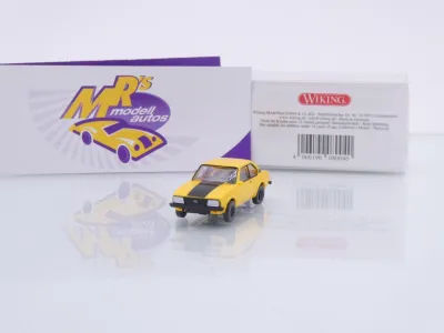 Wiking 0080 04 # Opel Ascona B Coupe Baujahr 1975-81 " Signalgelb-schwarz " 1:87