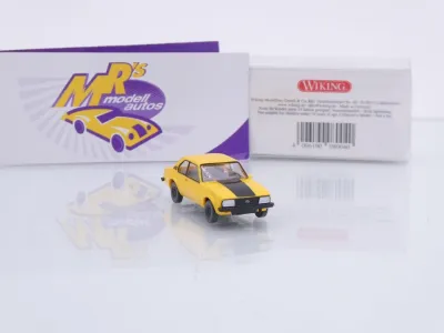 Preview: Wiking 0080 04 # Opel Ascona B Coupe Baujahr 1975-81 " Signalgelb-schwarz " 1:87