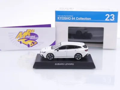 Preview: Kyosho K07116E #23 # Subaru Levorg Limousine Baujahr 2024 " weißmetallic " 1:64