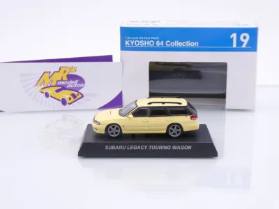 Preview: Kyosho K07116A #19 # Subaru Legacy Touring Wagon Baujahr 1996 " gelb " 1:64