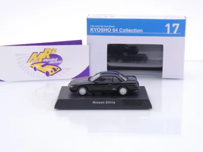 Preview: Kyosho K07115H #17 # Nissan Silvia S13 200SX Coupe Baujahr 1988 " schwarz " 1:64