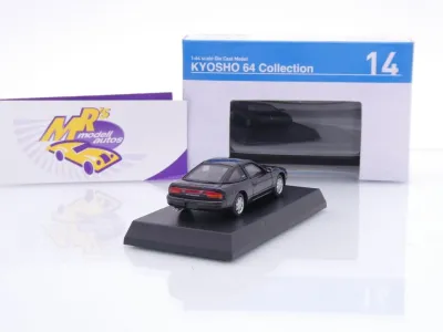 Preview: Kyosho K07115E #14 # Nissan 180SX S13 Coupe Baujahr 1989 " graumetallic " 1:64