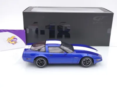 Preview: GT Spirit GT538 # Chevrolet Corvette C4 Gran Sport Baujahr 1996 " dunkelblaumetallic-weiß " 1:18