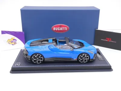 Preview: MR Collection BUG015C # Bugatti W16 Mistral Cabrio Baujahr 2023 " Bugattiblau " 1:18