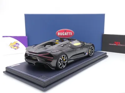 Preview: MR Collection BUG015A # Bugatti W16 Mistral Cabrio Baujahr 2023 " schwarz " 1:18