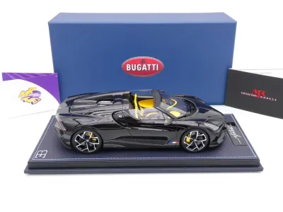 Preview: MR Collection BUG015A # Bugatti W16 Mistral Cabrio Baujahr 2023 " schwarz " 1:18