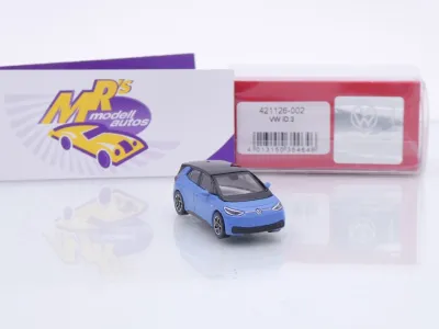 Preview: Herpa 421126-002 # Volkswagen VW ID.3 Baujahr 2020 " Solid Ocean Blue " 1:87