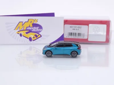 Preview: Herpa 421101-002 # Volkswagen VW ID.3 Baujahr 2020 " Makena Türkis Metallic " 1:87