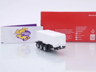 Preview: Herpa 077101 # Abraumcontainerauflieger 3-achs " weiß " 1:87