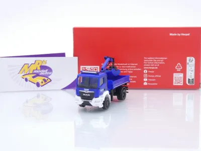 Herpa 319522 # MAN TGS NN Dreiseitenkipper mit Ladekran " THW Brandenburg " 1:87