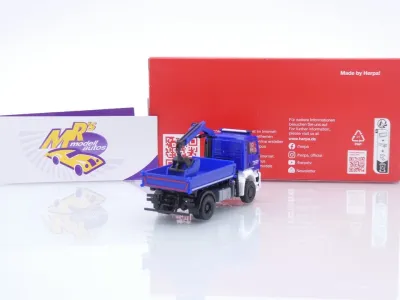 Preview: Herpa 319522 # MAN TGS NN Dreiseitenkipper mit Ladekran " THW Brandenburg " 1:87