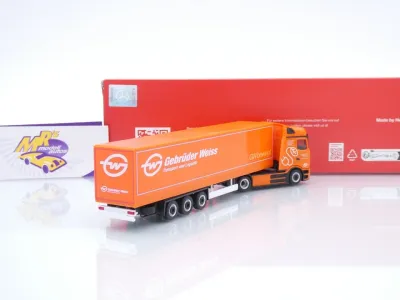 Preview: Herpa 320177 # Mercedes-Benz eActros Planen-Sattelzug " Gebrüder Weiss " 1:87