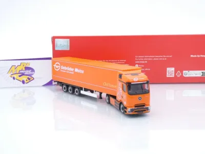 Preview: Herpa 320177 # Mercedes-Benz eActros Planen-Sattelzug " Gebrüder Weiss " 1:87