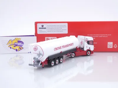 Preview: Herpa 319904 # Scania CR20 HD Saugsilo-Sattelzug " Crone Handel Transport " 1:87