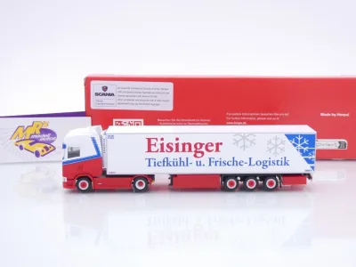 Preview: Herpa 318594 # Scania CS 20 HD Kühlkoffer-Sattelzug " Eisinger Logistik " 1:87