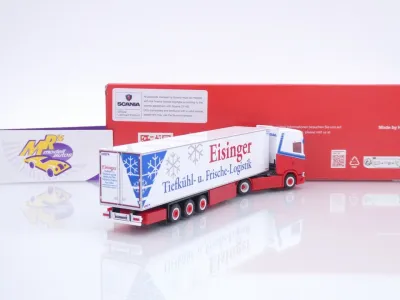 Preview: Herpa 318594 # Scania CS 20 HD Kühlkoffer-Sattelzug " Eisinger Logistik " 1:87