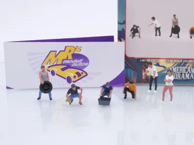 Preview: American Diorama AD-2432 # 6er Figuren Set " Car Meet 5 / Mechanics " 1:64