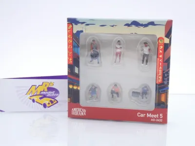 Preview: American Diorama AD-2432 # 6er Figuren Set " Car Meet 5 / Mechanics " 1:64