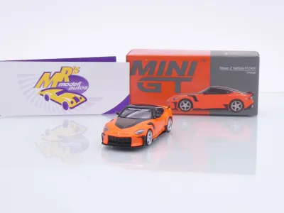 TSM MINI GT MGT00989-L # Nissan Z FFZ400 Veilside Baujahr 2024 LHD " Orange-Black " 1:64