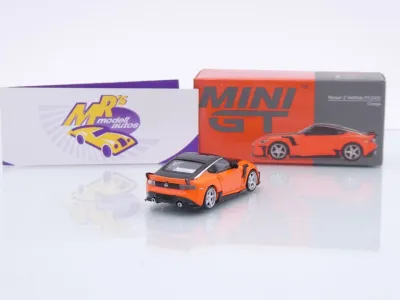 Preview: TSM MINI GT MGT00989-L # Nissan Z FFZ400 Veilside Baujahr 2024 LHD " Orange-Black " 1:64
