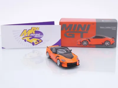 Preview: TSM MINI GT MGT00989-L # Nissan Z FFZ400 Veilside Baujahr 2024 LHD " Orange-Black " 1:64